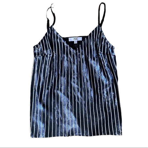 NWT JACK by BB Dakota Blue/White Sequined Tank Size Small - Picture 1 of 3